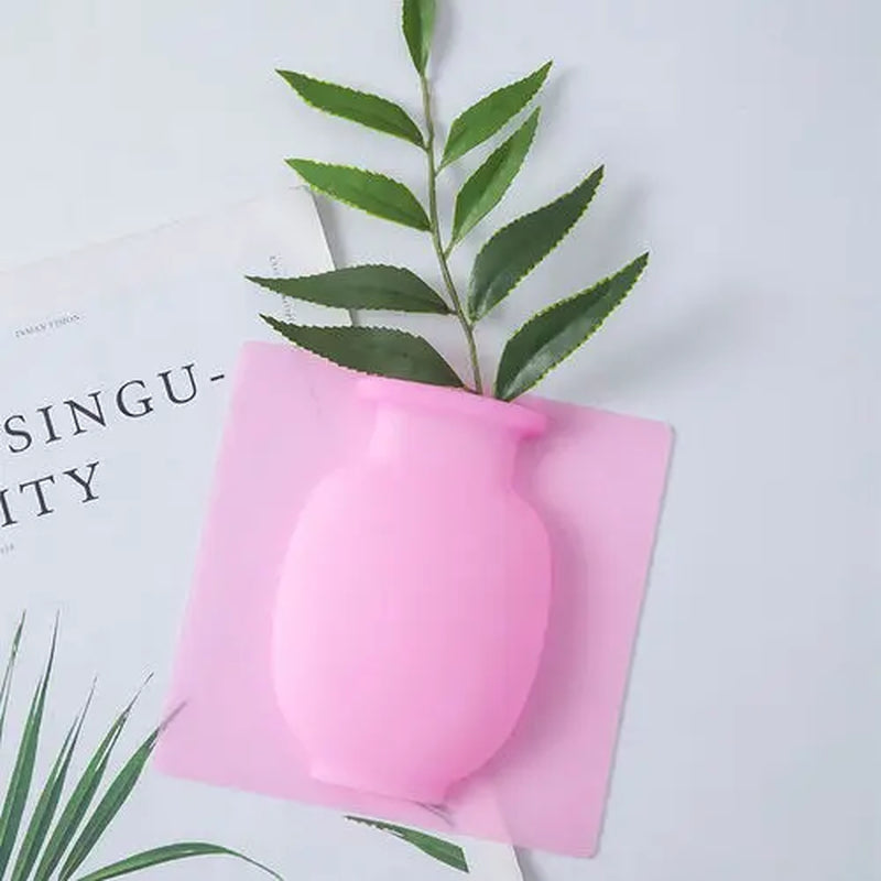 Creative Magic Vase Soft Wall Hanging Vase Bathroom Wall Vase Refrigerator Decal Bottle Water Culture Flower Silicone Vase