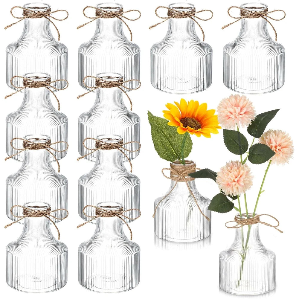 Small Plastic Flower Bud Vases Aesthetic Centerpieces Decorative Cylinder Vase Bulk for Wedding Home Table Decorations Flower