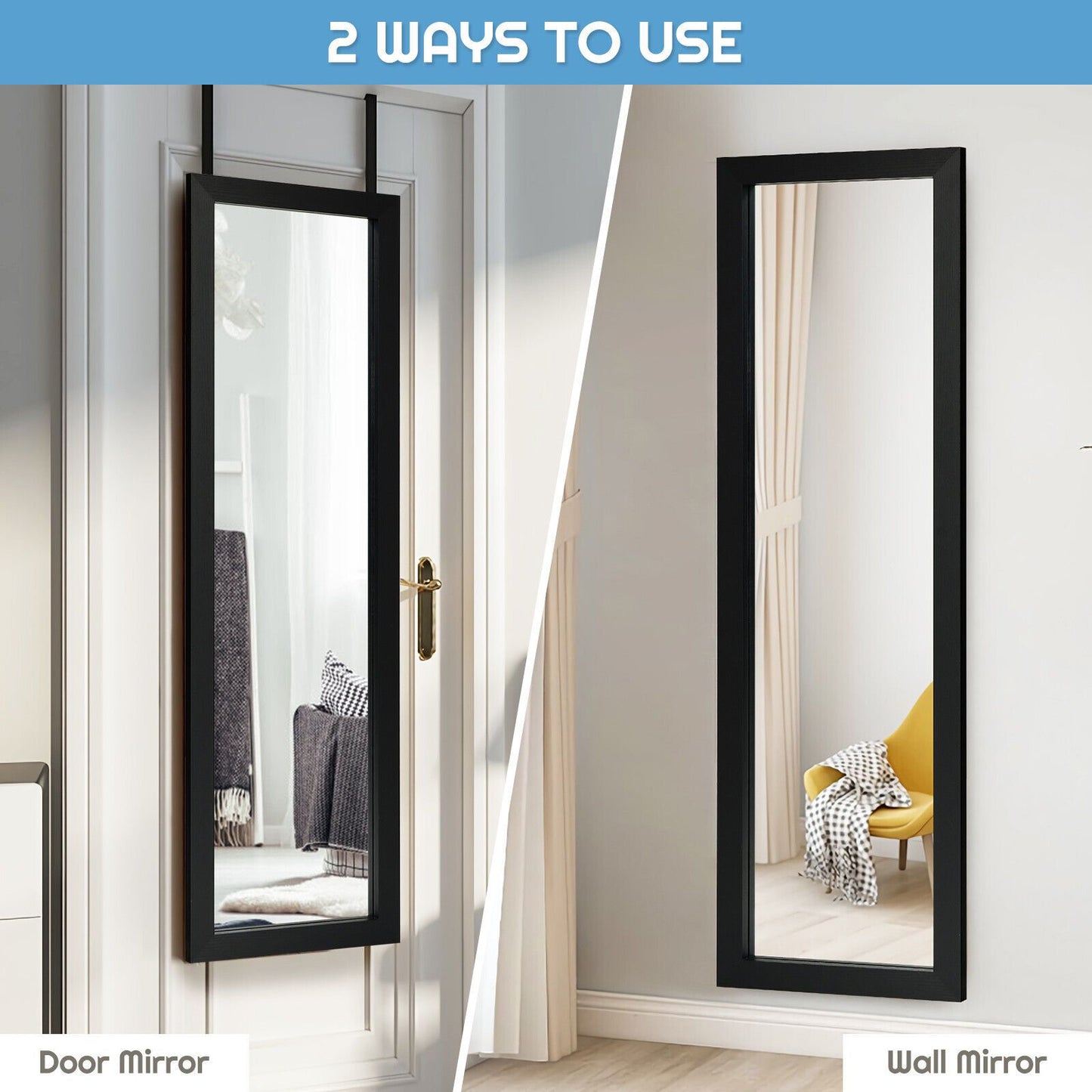 Full Body Mirror Wall Mounted Dressing Mirror for Bedroom