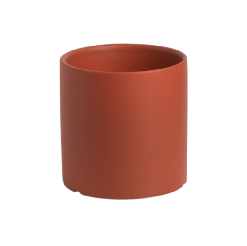 Nordic Industrial Style Colorful Ceramic Flowerpot Succulent Planter Green Plants Cylindrical Shape Flower Pot with Hole Tray