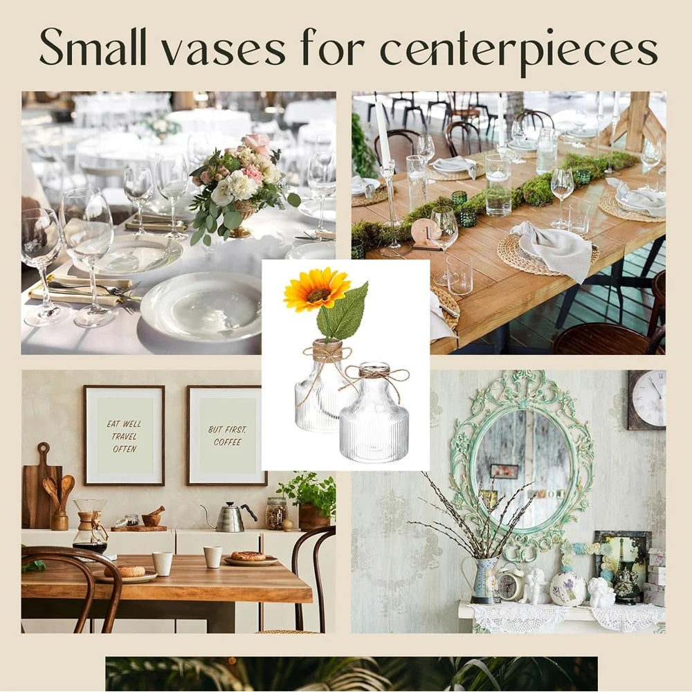 Small Plastic Flower Bud Vases Aesthetic Centerpieces Decorative Cylinder Vase Bulk for Wedding Home Table Decorations Flower
