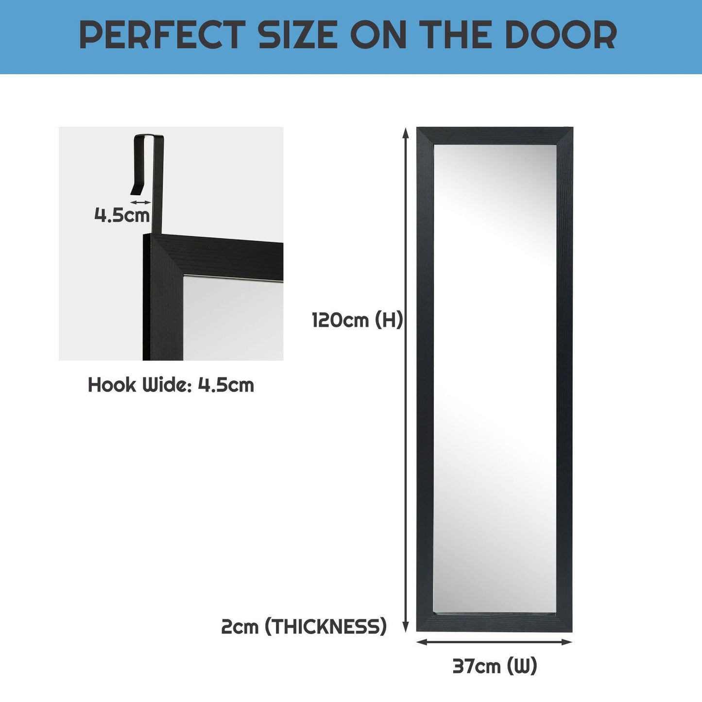 Full Body Mirror Wall Mounted Dressing Mirror for Bedroom