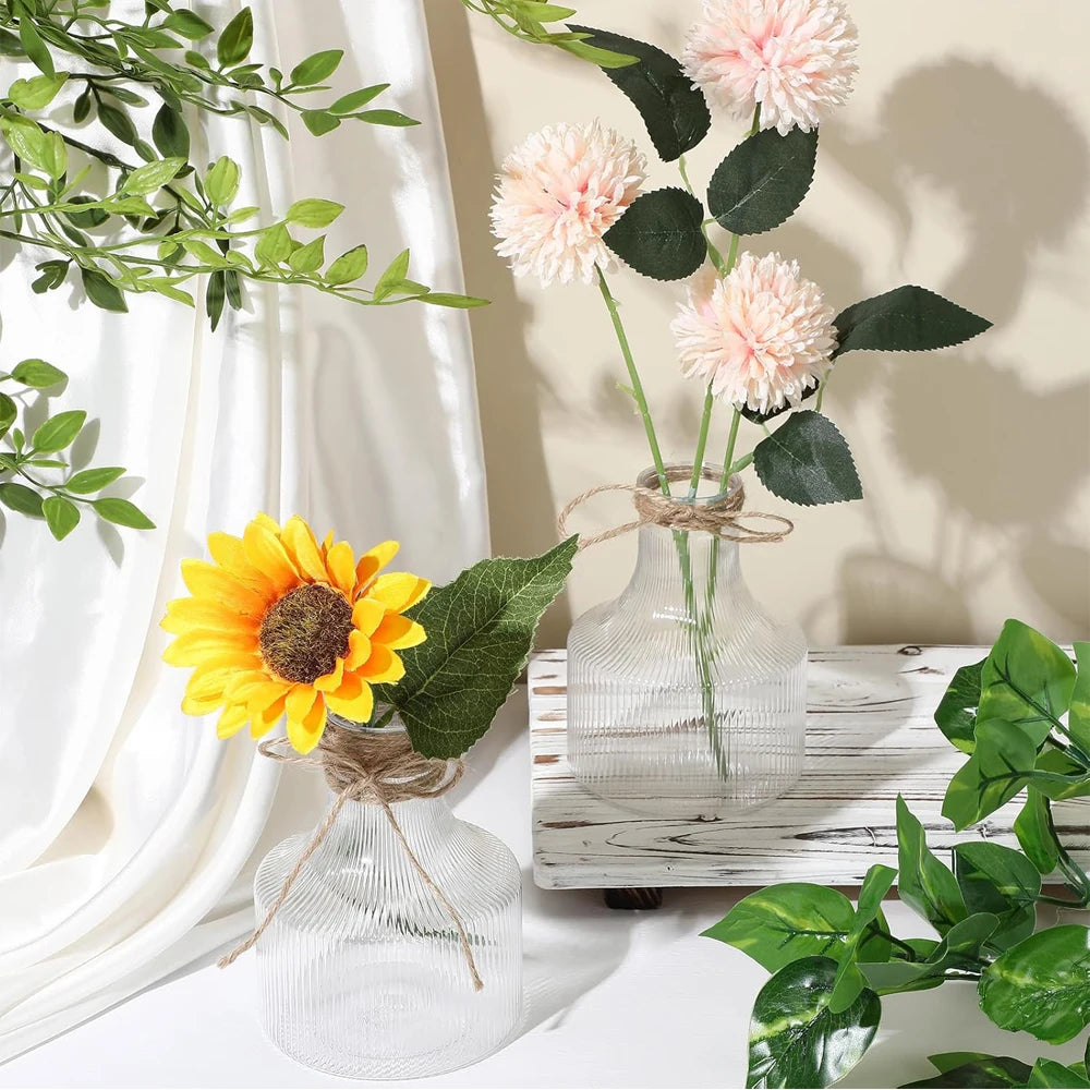Small Plastic Flower Bud Vases Aesthetic Centerpieces Decorative Cylinder Vase Bulk for Wedding Home Table Decorations Flower