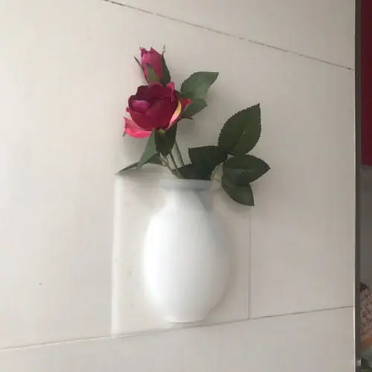 Creative Magic Vase Soft Wall Hanging Vase Bathroom Wall Vase Refrigerator Decal Bottle Water Culture Flower Silicone Vase