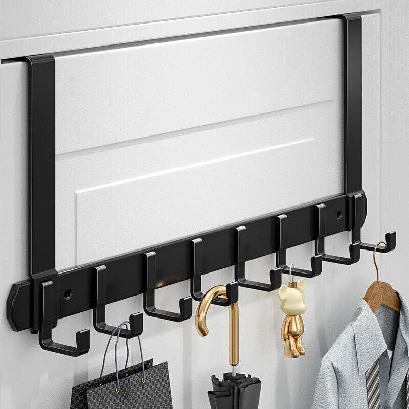 Over the Door Hanger 8 Hooks Home Bathroom Metal Rack for Clothes Towel Coat