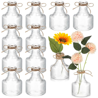 Small Plastic Flower Bud Vases Aesthetic Centerpieces Decorative Cylinder Vase Bulk for Wedding Home Table Decorations Flower