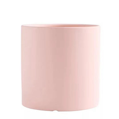 Nordic Industrial Style Colorful Ceramic Flowerpot Succulent Planter Green Plants Cylindrical Shape Flower Pot with Hole Tray