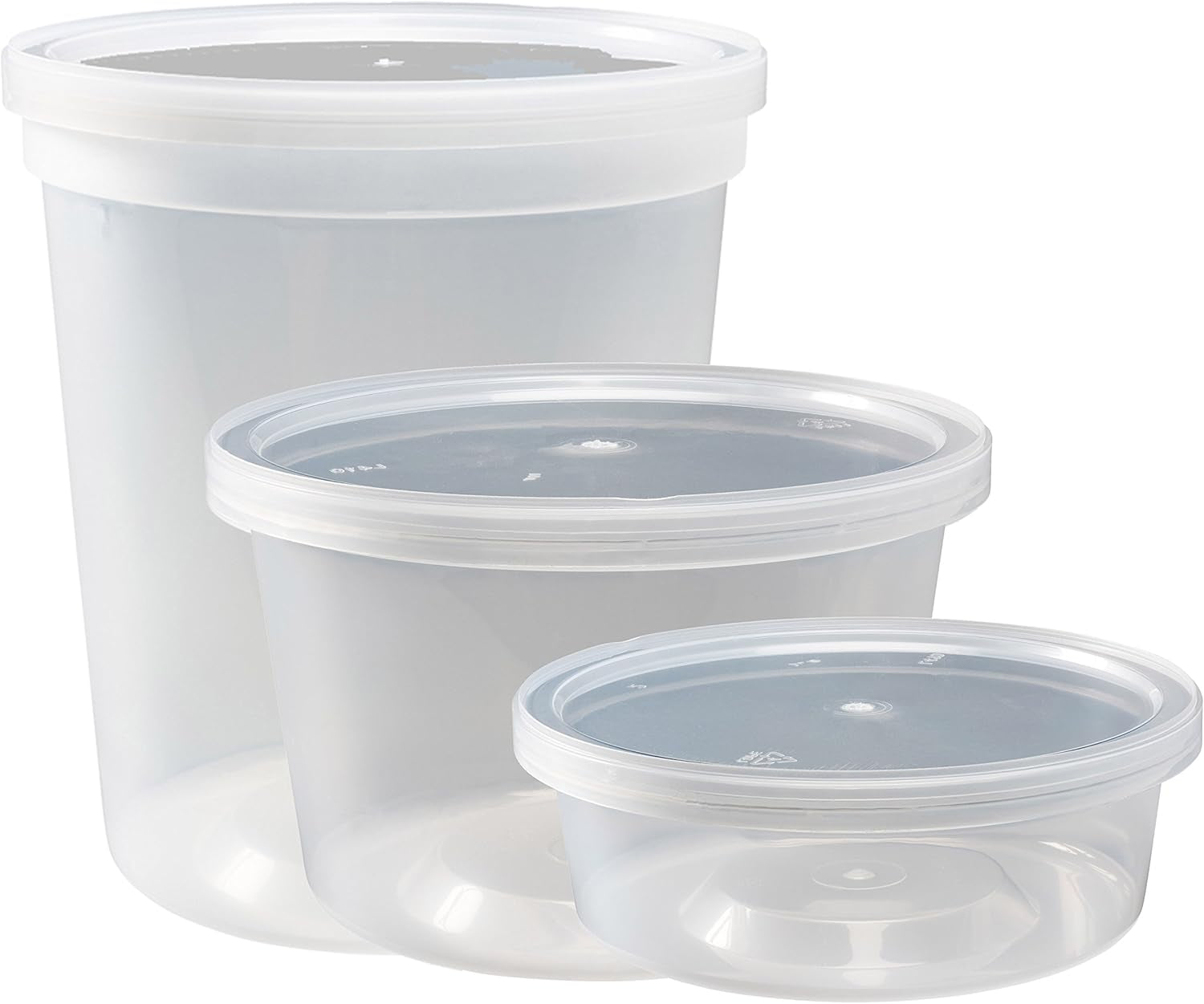 Food Storage Containers with Lids 8Oz, 16Oz, 32Oz Freezer Deli Cups Combo Pack, 70 Sets Bpa-Free Leakproof round Clear Takeout Container Meal Prep Microwavable (70 Sets - Mixed Sizes)