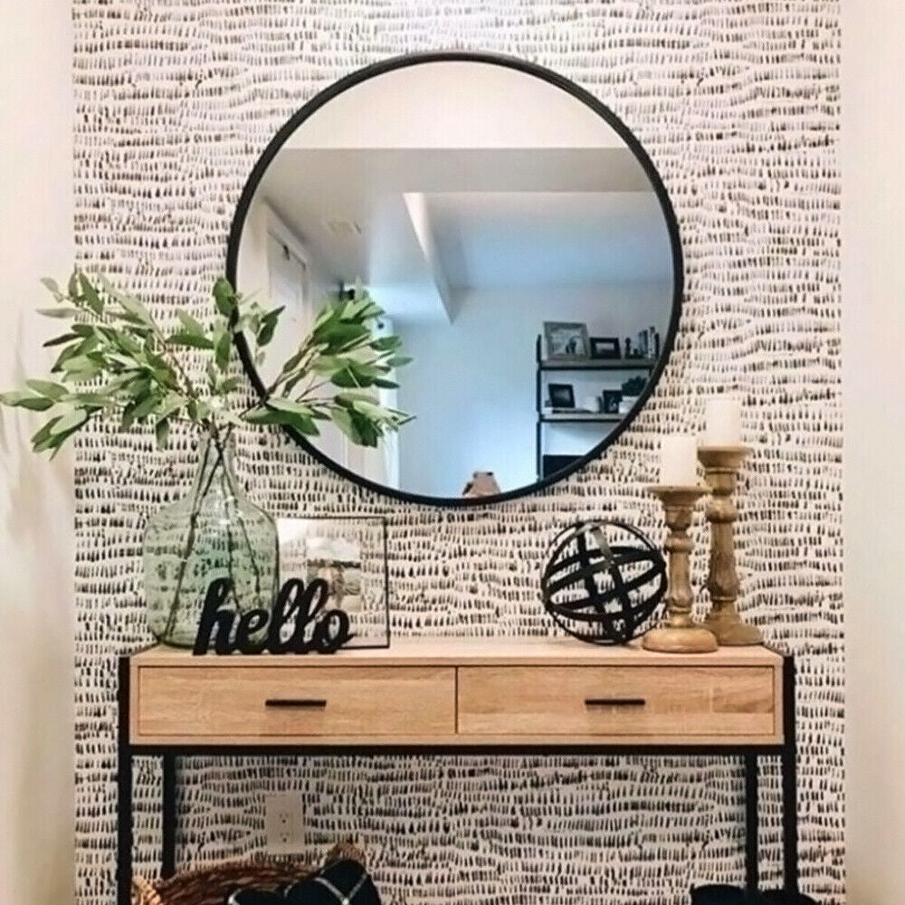 Large round Wall Mirror Bathroom Bedroom Makeup Dressing Circle Mirror UK