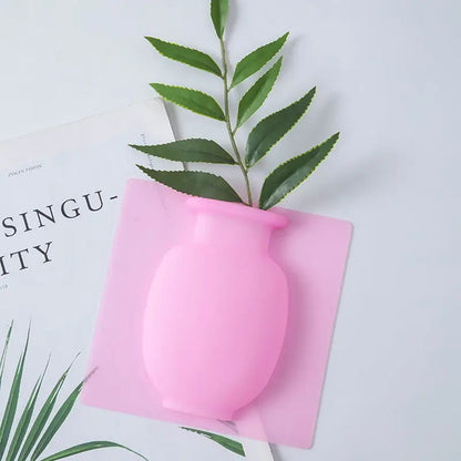Creative Magic Vase Soft Wall Hanging Vase Bathroom Wall Vase Refrigerator Decal Bottle Water Culture Flower Silicone Vase
