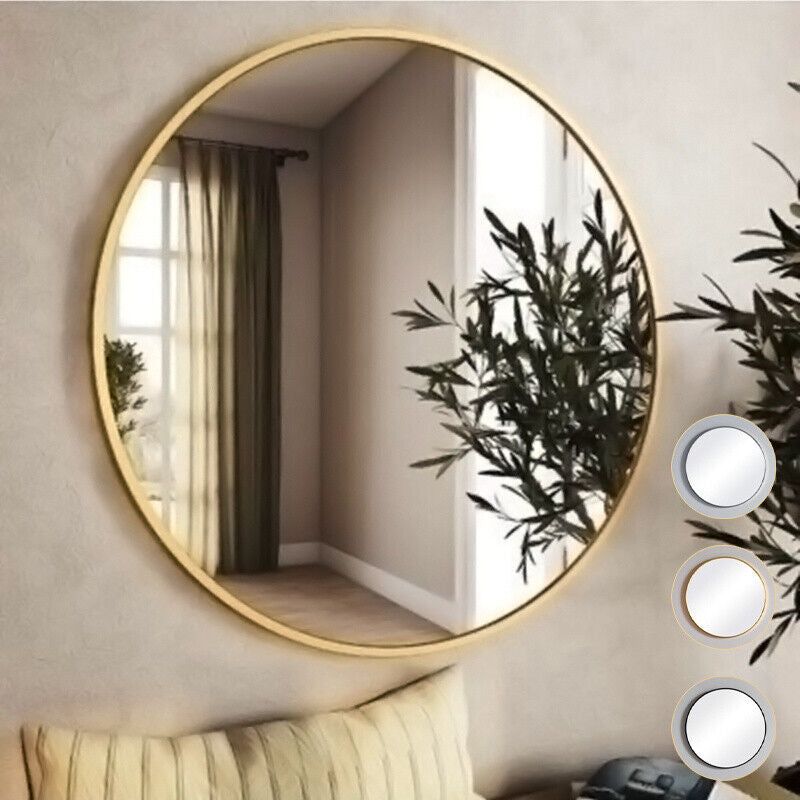 Large round Wall Mirror Bathroom Bedroom Makeup Dressing Circle Mirror UK