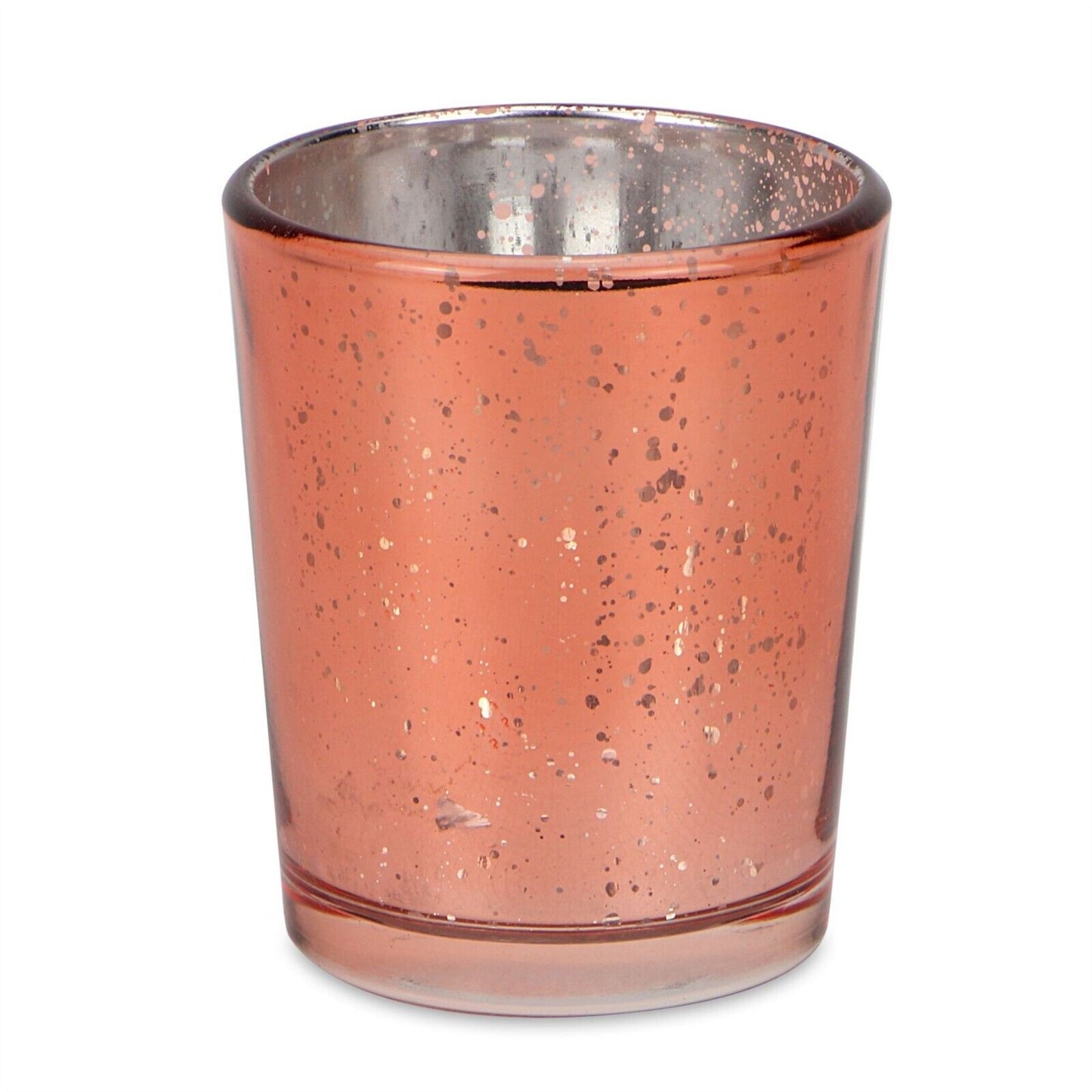 Speckled Tea Light Holders Set of 12 Rose Gold Stylish Glass Candle Holders| M&W