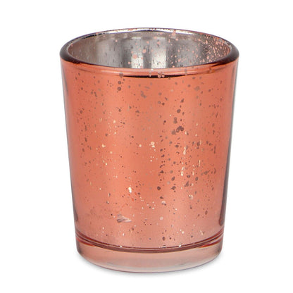 Speckled Tea Light Holders Set of 12 Rose Gold Stylish Glass Candle Holders| M&W