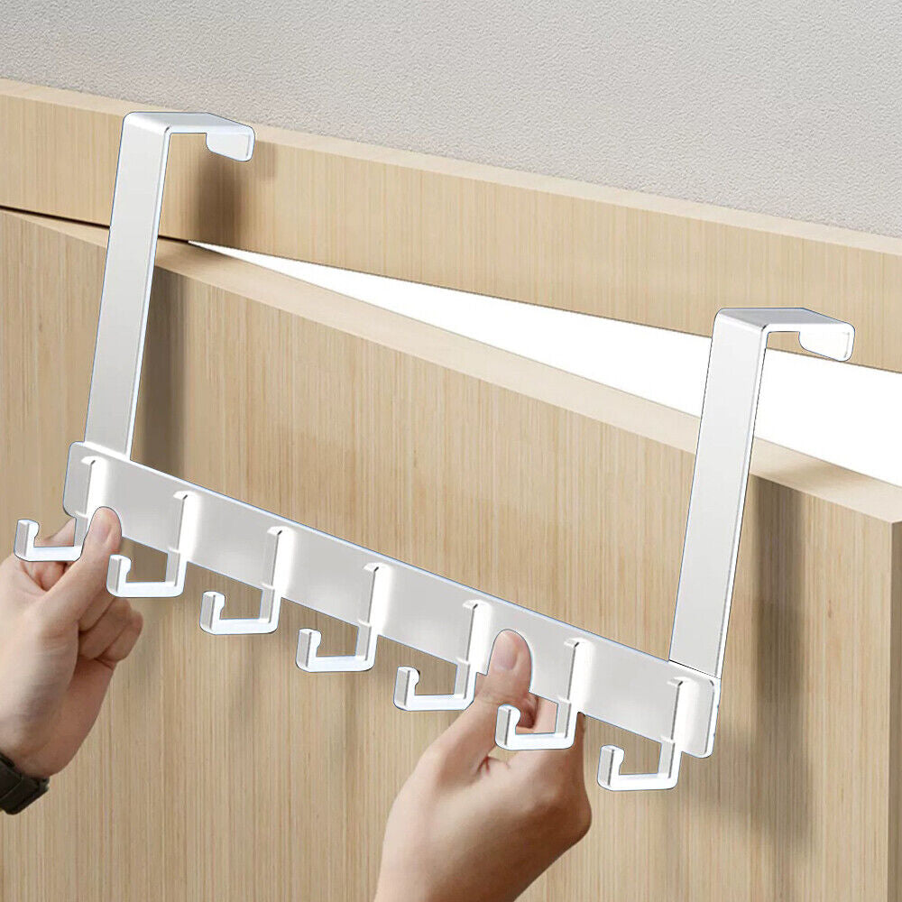 Over the Door Hanger 8 Hooks Home Bathroom Metal Rack for Clothes Towel Coat